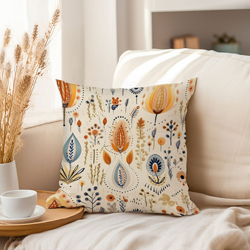 Botanical Bohemian Pattern II Boho, 16" H x 16" W