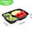 50-Pack Disposable A9 2-Compartment Meal Prep Containers