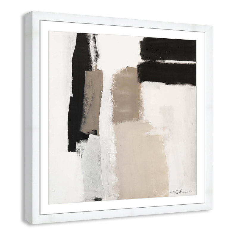 «Earth Scapes II-A» par Casa Fine Arts, H 37,5 po x l 37,5 po x P 2 po, Encadrement cubique blanc