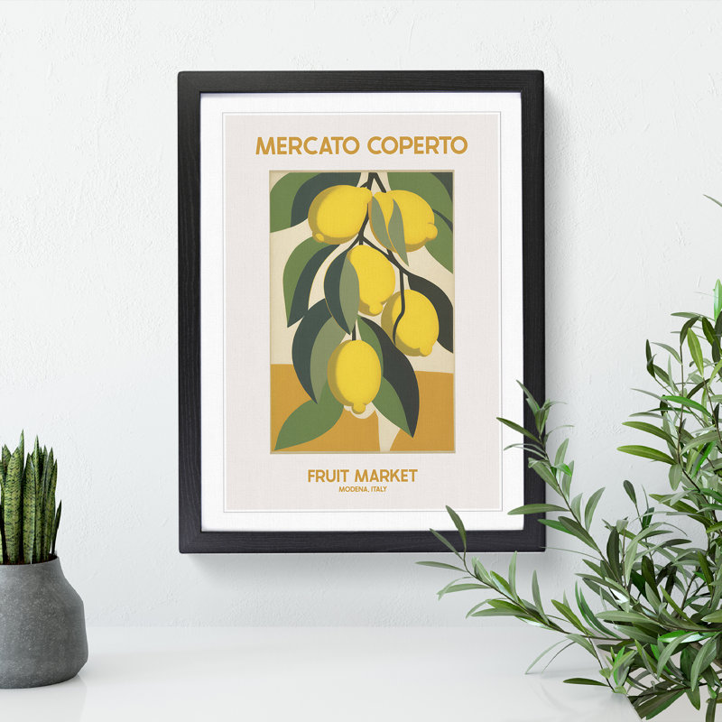 Mercato Coperto Fruit Market Exhibition 2 - Single Picture Frame Print on Wood, 64cm H x 46cm W x 2cm D