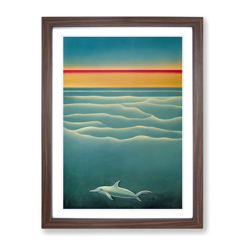 Swimming Dolphin - Framed Print, 34cm H x 25cm W x 2cm D