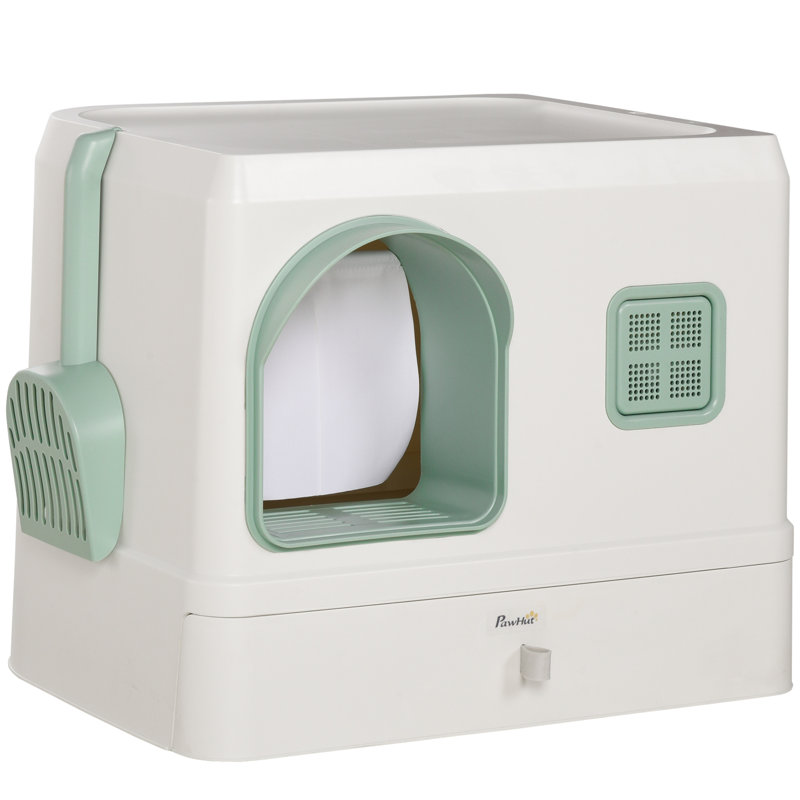 Plastic Enclosed Litter Box with Scoop