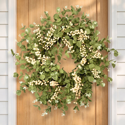 24" Handcrafted Eucalyptus and Berry Everyday Wreath