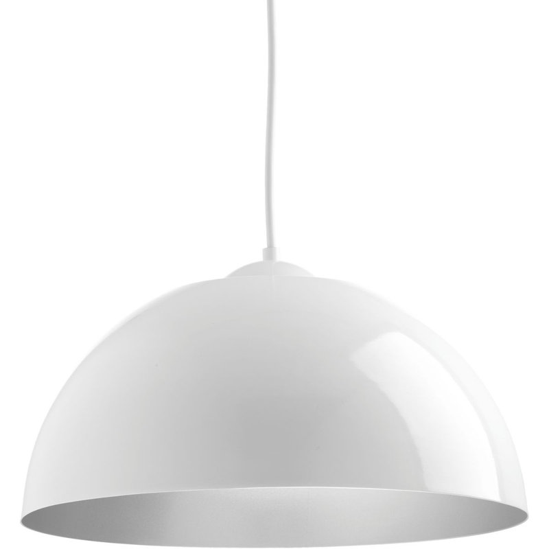 Angeni 1 - Light LED Single Pendant, 8.88" H x 16" W x 16" D, White