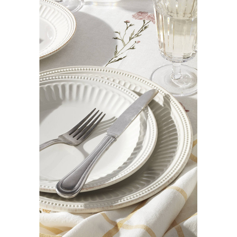 Lenox French Perle Groove 12-Piece Plate & Bowl Set, White