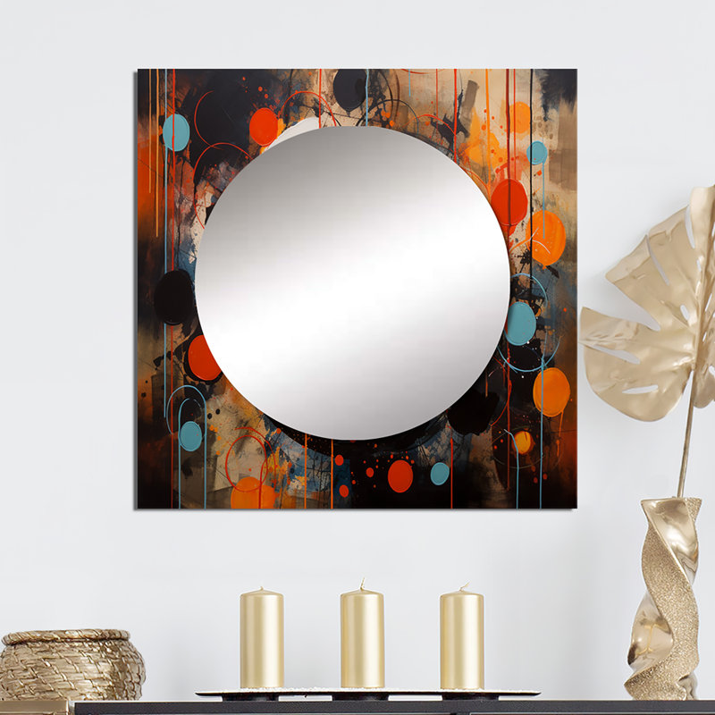 Usrey - Grand miroir mural carré abstrait pour chambre à coucher, 23 po x 23 po