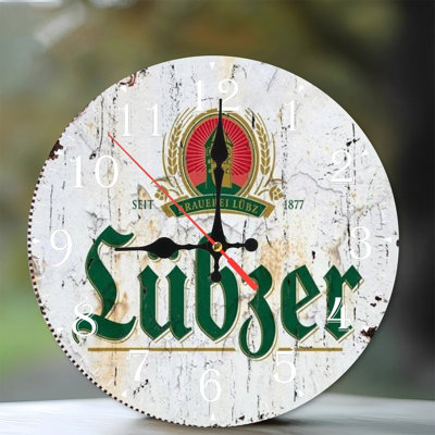 Horloge murale en bois 10 po, mouvement silencieux, à piles (piles AA non incluses), décor artistique, parfait pour les décorations