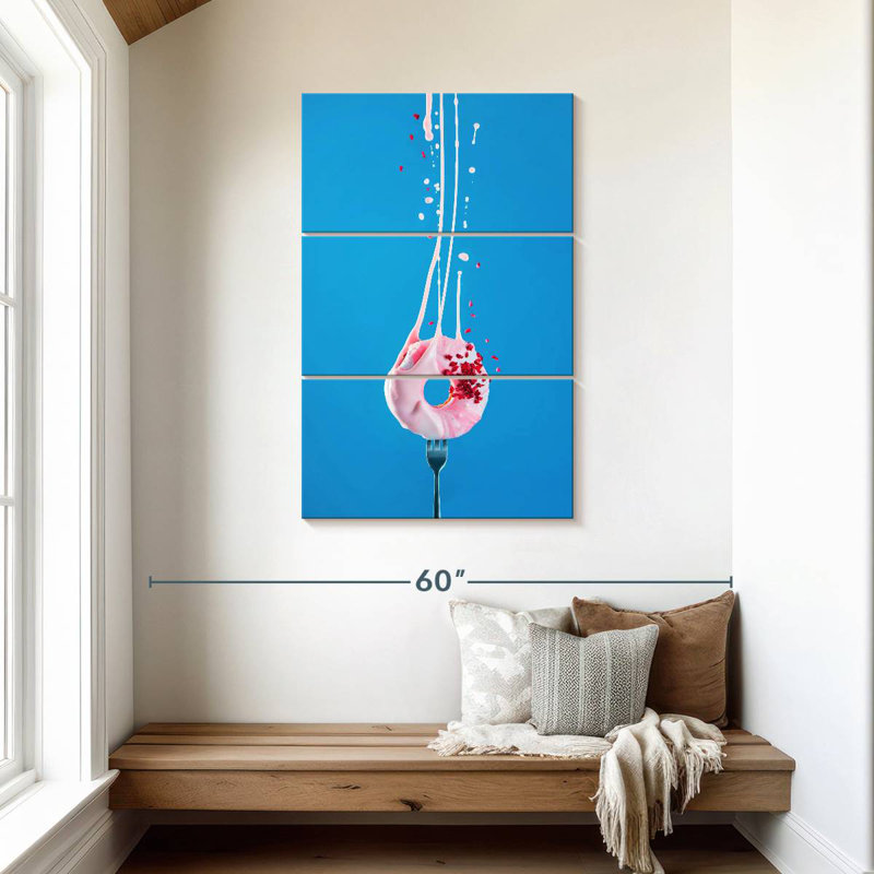Yarlin Creamy Raspberry Doughnut, 45" H x 28" W