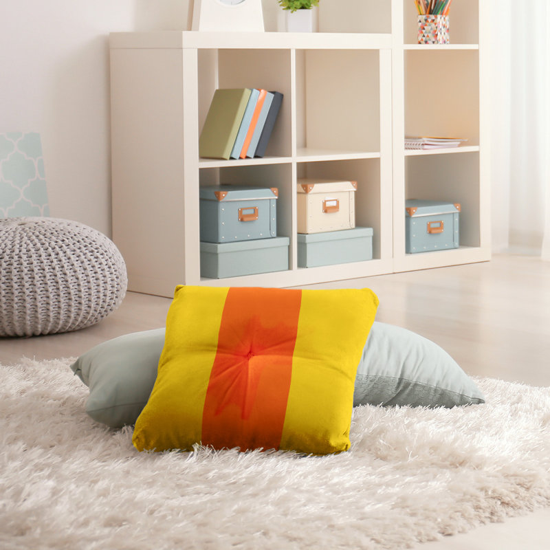 Striped Reversible Throw Pillow, 7" x 26", Yellow/Orange