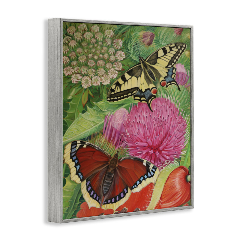 Insectes et fleurs de jardin, estampe numérique, design par Violeta Vollmer, H 30 po x l 24 po, Estampe numérique Farmhouse