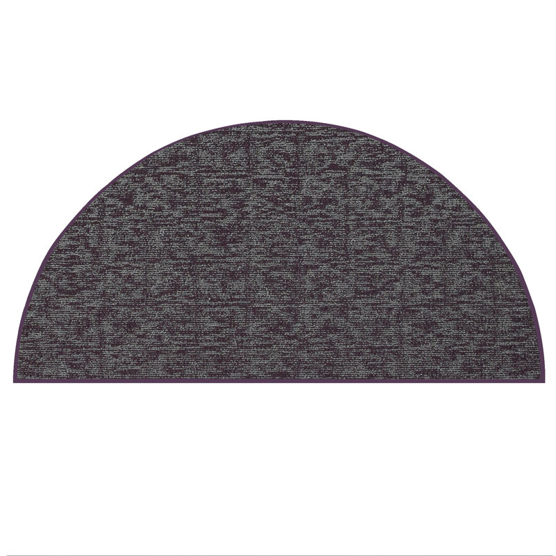 Elemental Accent Rug - Purple Distressed Geometrical Print, Half Circle 2'9" x 5'6"