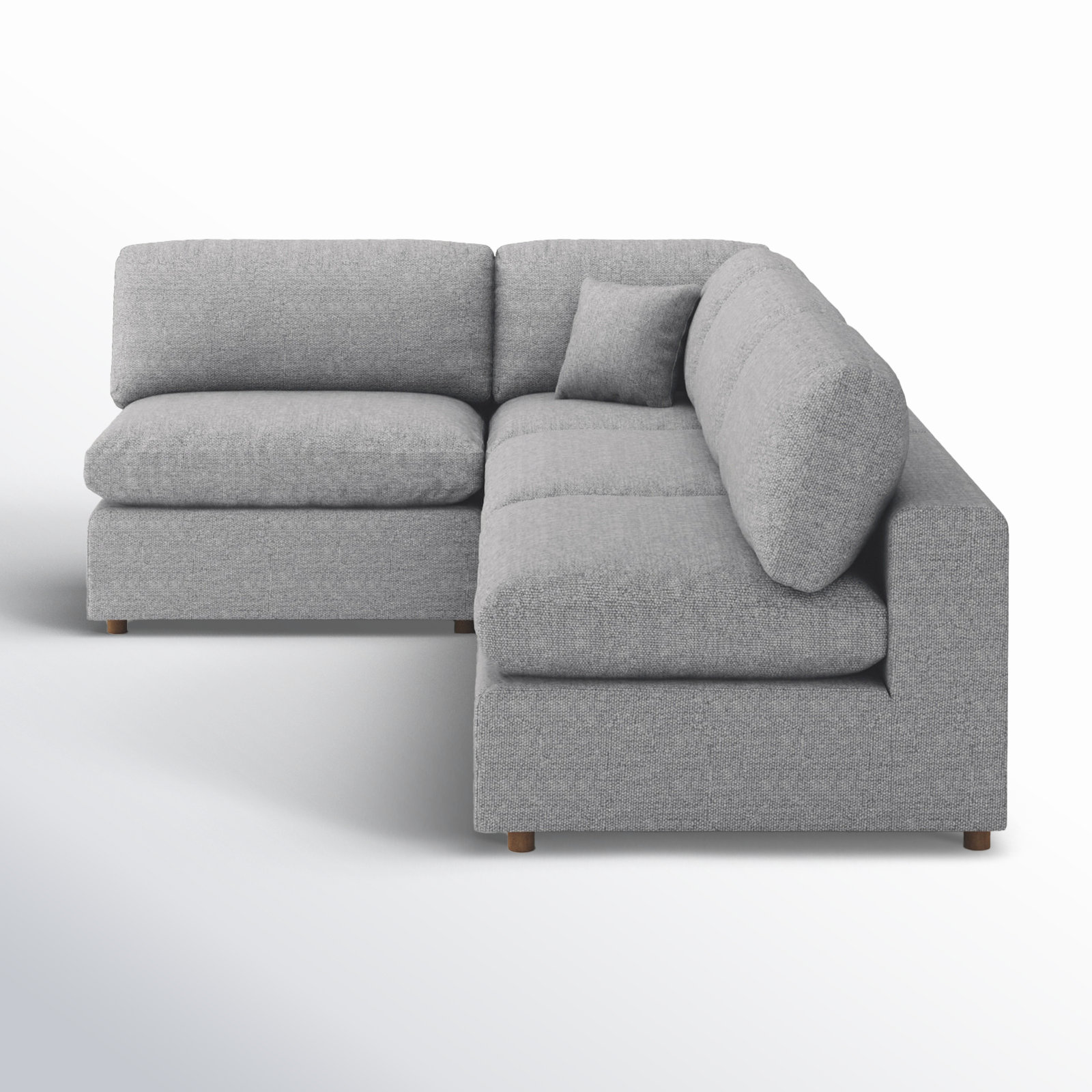 Jossa Upholstered L-Sectional, Gray Linen Blend
