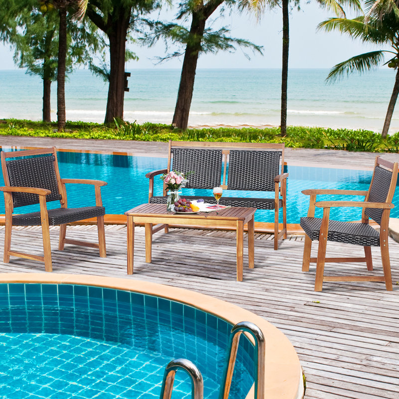 Aimee-Anna Acacia 4 - Person Patio Conversation Set