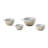 Stoneware Measuring Cups With Wax Relief Pattern, White, Set Of 4