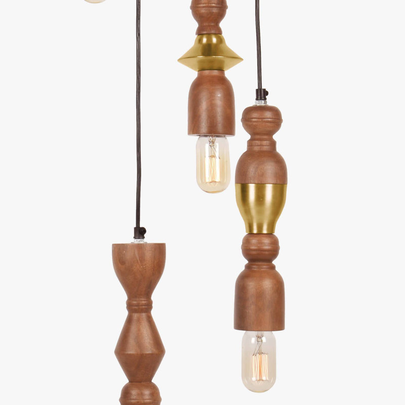Luminaire suspendu naturel 4 lumières Allysah