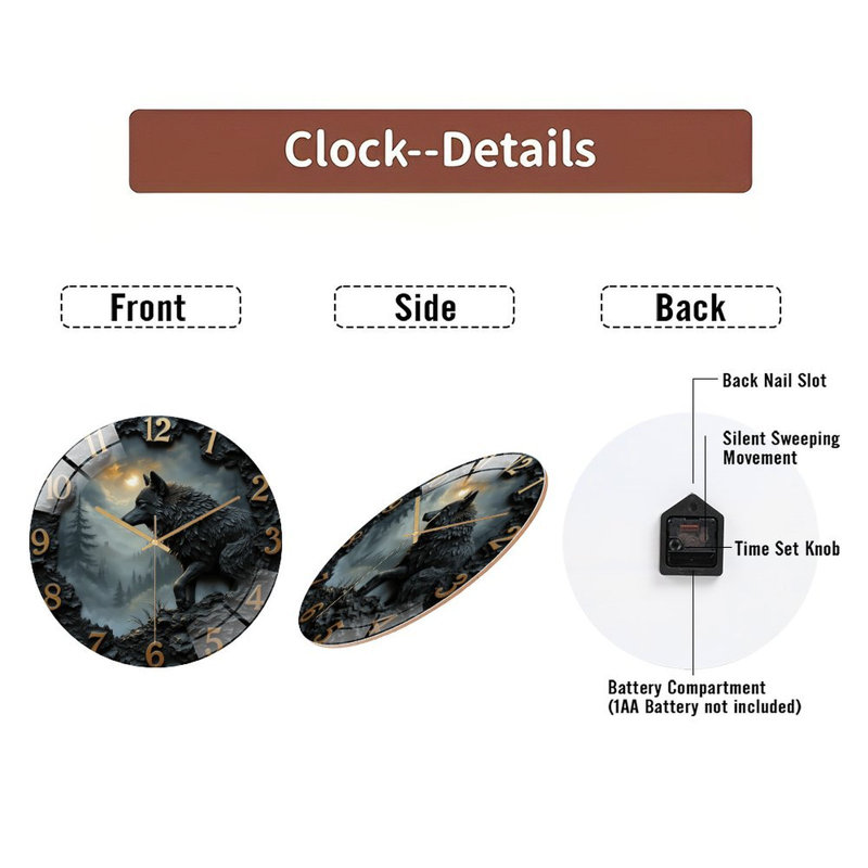 Horloge murale en verre 12 po