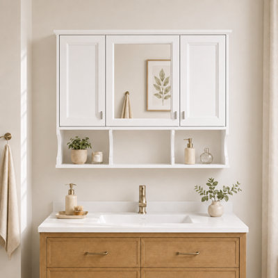 Armoire à pharmacie murale avec miroir en blanc Crescent l 41 po x H 28,7 po Crescent