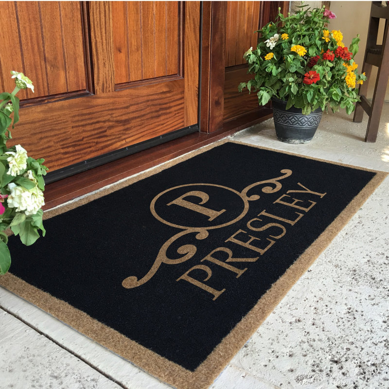 Tapis d'extérieur personnalisé antidérapant toutes saisons, Oui, Noir, L 24 po x L 36 po