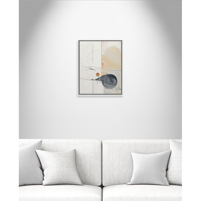 «Plastering III» par Alonza Saunders, Toile avec cadre, Flotteur blanc, L 17,5 po x H 21,5 po