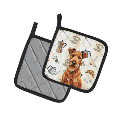 Paire de cafetières Irish Terrier