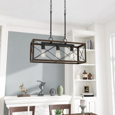 Aaniah 3-Light Dimmable Linear Chandelier