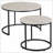 Round Nesting Tables Set Of 2, Stacking Coffee Table Set With Metal Frame For Living Room, Grey
