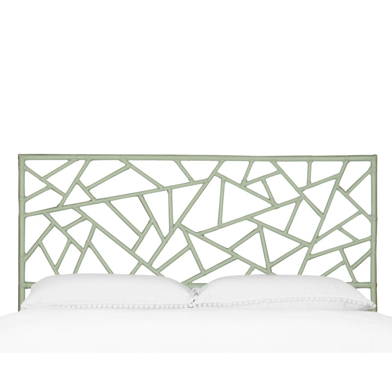 Tiffany Wicker/Rattan Open-Frame Headboard, Celery Green, King