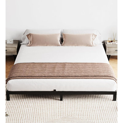 6 Inch Bed Frames with Under Bed Storage, Heavy Duty Mattress Foundation, Easy Assembly, No Box Spring Needed, 6 H Platform Bed for Bedroom, Apartment by Alwyn Home