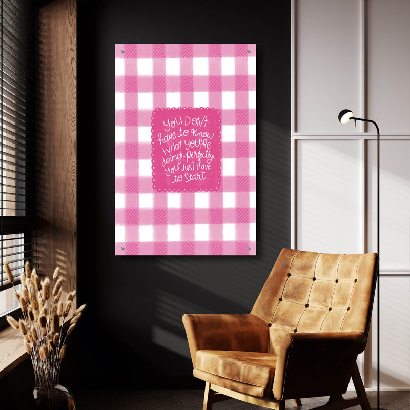  Art mural en verre «You Just Have To Start» par Club Daydream, H 36 po x l 24 po x P 0,2 po