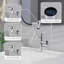 Chrome Bathroom Sink Faucet With Spray Function And Temperature Display For Anti-Skid Switch And Hot & Cold And 360° Rotary-125231507