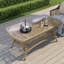 Lindenwold 1-Piece Wicker Patio Coffee Table With Glass Tabletop