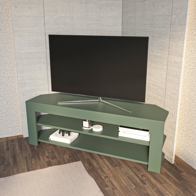 Rita 47 inch Wide Corner TV stand, Silva Green