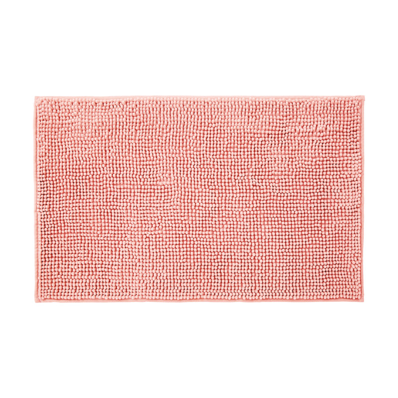 Centreville Chenille Non Slip Bath Mat, 90cm L x 60cm W, Blush