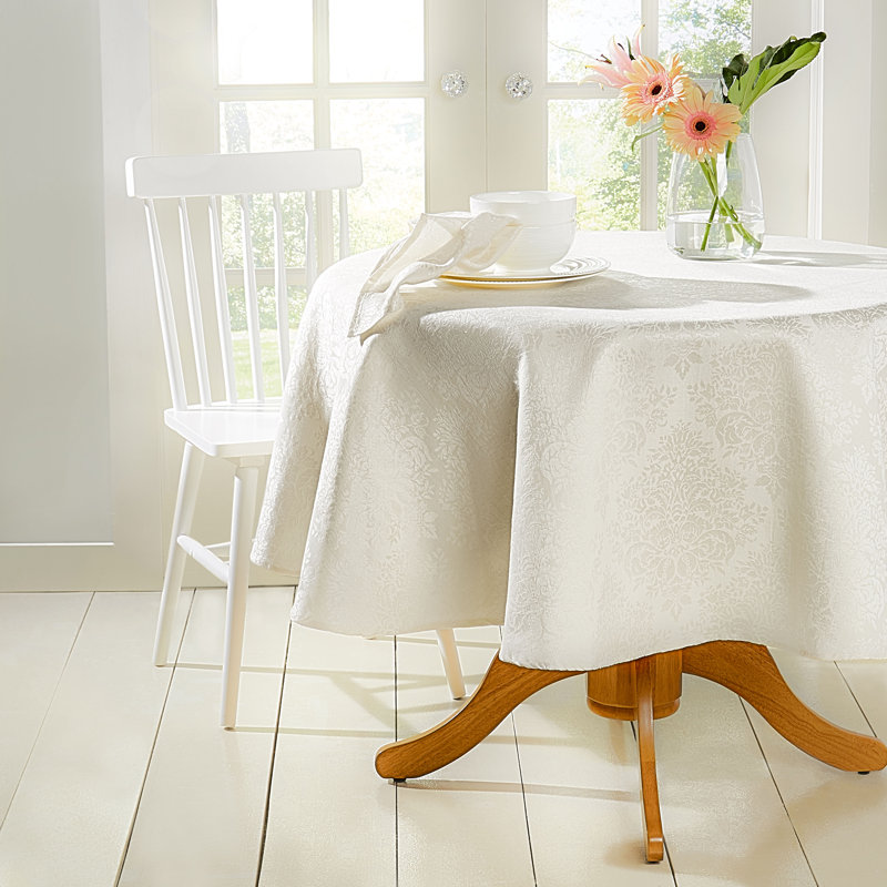 East Broadway Cotton Blend Tablecloth, Round 70", Orange