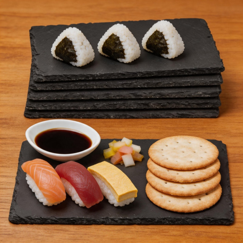 Ensemble de 6 mini plateaux de service en ardoise