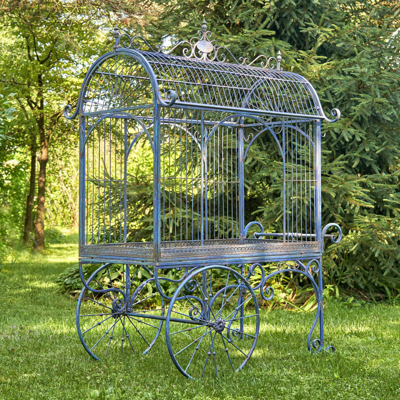 Panier de fleurs "Paris,", art de jardin, Bleu antique