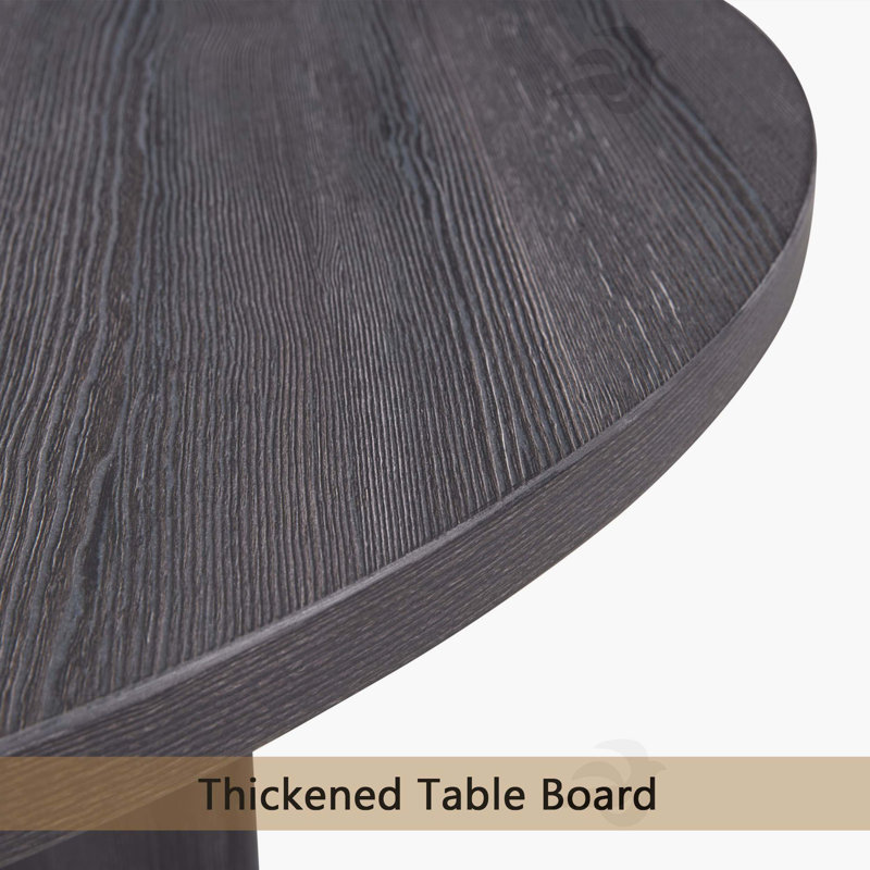 Modern Round Dining Table For 4, Farmhouse 47.3 Inch Round Dining Table For Kitchen, Dining Room, Living Room, Antique Black