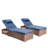 Outdoor Wicker Chaise Lounge Set Patio Reclining Chaise With Side Table And Cushions-1102288276