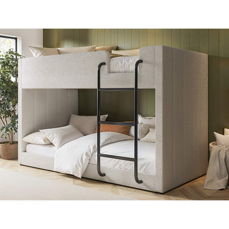 Eden Pink Velvet Bunk Bed, Beige