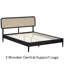 Structure de lit en bois NTC avec tête de lit et rotin naturel, base en chêne massif / bois d'hévéa avec lattes silencieuses, capacité de 1000 lb, assemblage sans effort-2015574337-2015574350
