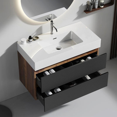 Meuble-lavabo flottant mural 36 po