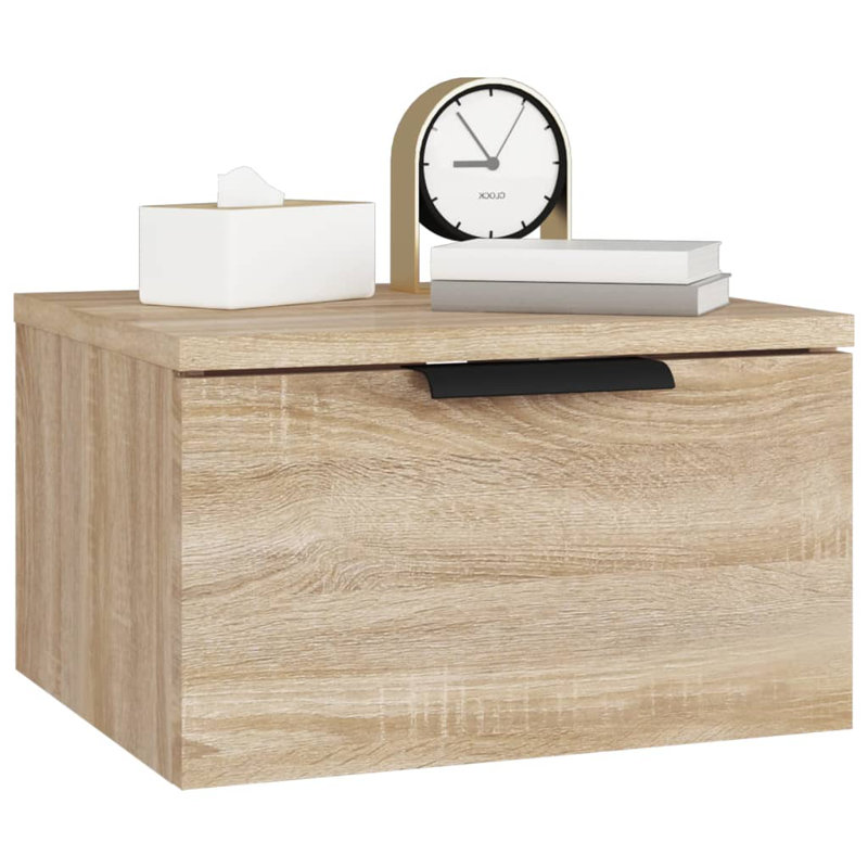 Jurnei 34cm W Manufactured Wood Bedside Table, Oak