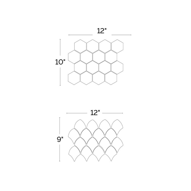 Nabi Fishscale 3X4" Crackled Glossy Glass Mosaic Tile, Deep Emerald Green