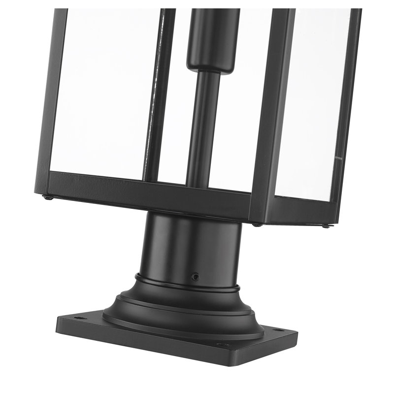 Luminaire à fixation sur mât câblé noir à 1 lumière Sylmar, H 23,5 po x l 7,5 po x P 7,5 po