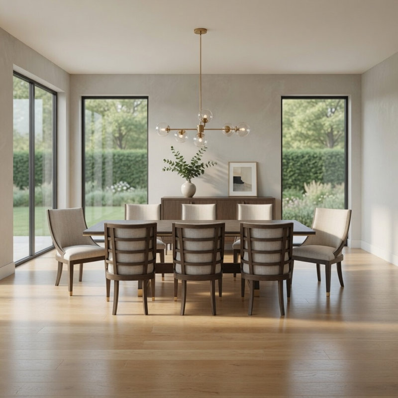 Glendowen 9-Piece Extendable Dining Set, 9 Pieces: Table, 8 Chairs