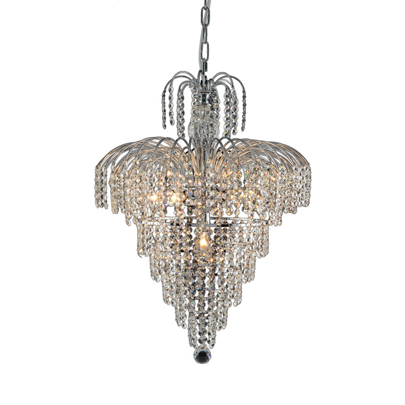 Lustre à niveaux unique et remarquable à 7 lumières Arcenia, Argent
