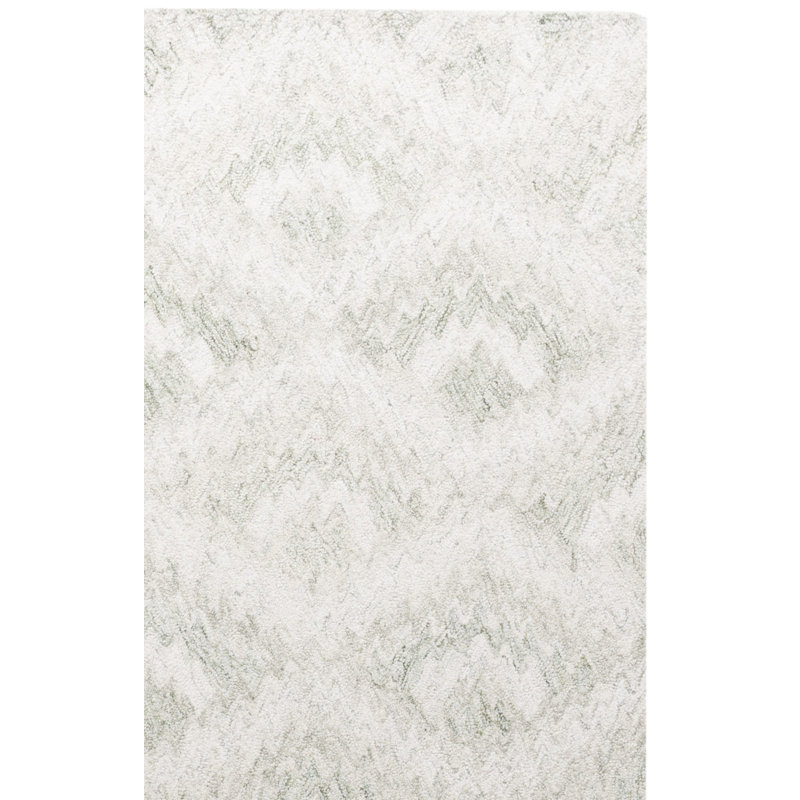 Tapis géométrique en laine / coton touffeté à la main Larkyn, Rectangle 8 pi x 10 pi