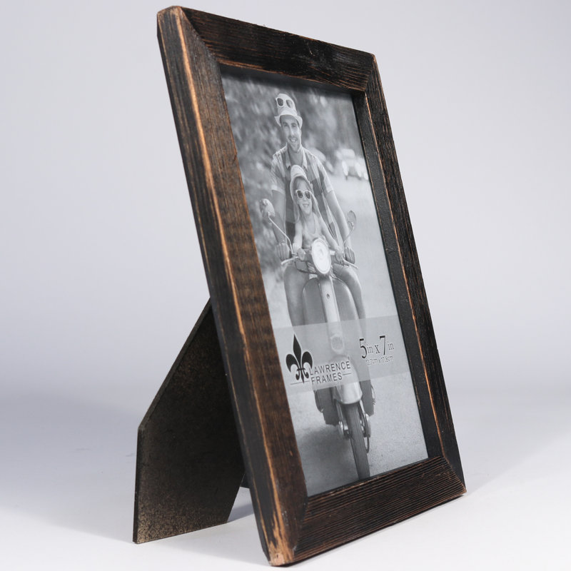 Cadre photo en bois Montevallo, Noir vieilli, 5 po x 7 po