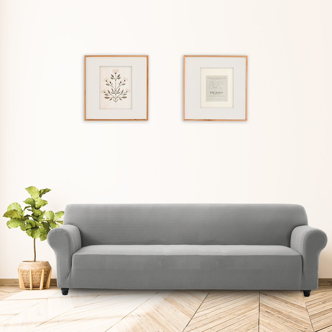 Luxury Microfiber Spandex Box Cushion Sofa Slipcover – Soft, Breathable, Wrinkle-Resistant & Durable Anti-Slip Furniture Protector