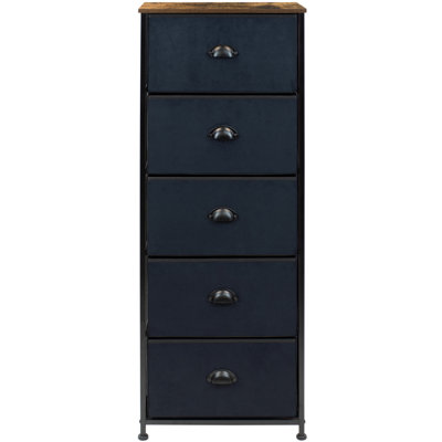 Commode avec 5 tiroirs - Meuble de rangement haut pour meubles